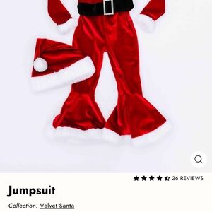 Red Velvet Santa Jumpsuit with Hat